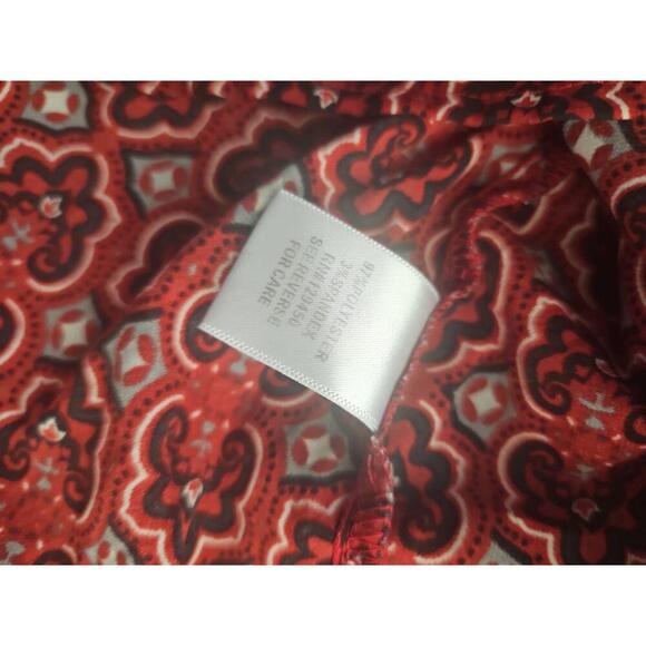 Croft&Barrow Maroon Button Down Shirt Geometric Pattern Casual - Picture 5 of 6